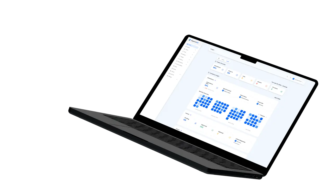 Bepunct Dashboard on Laptop